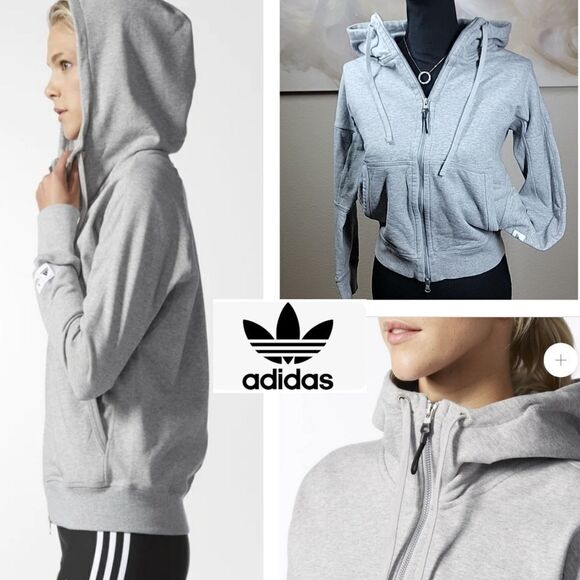 Adidas Reigning Champ Gray Hooded Sweatshirt - Picture 1 of 16